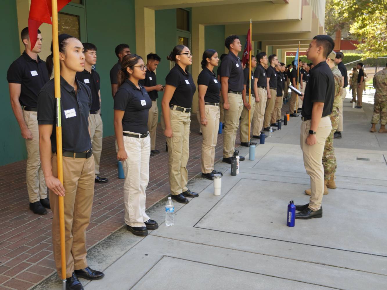 Cadet in formation preparing for Leadership Laboratory