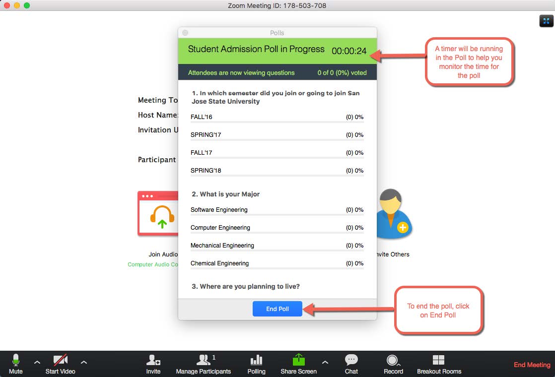 Zoom poll sharing panel