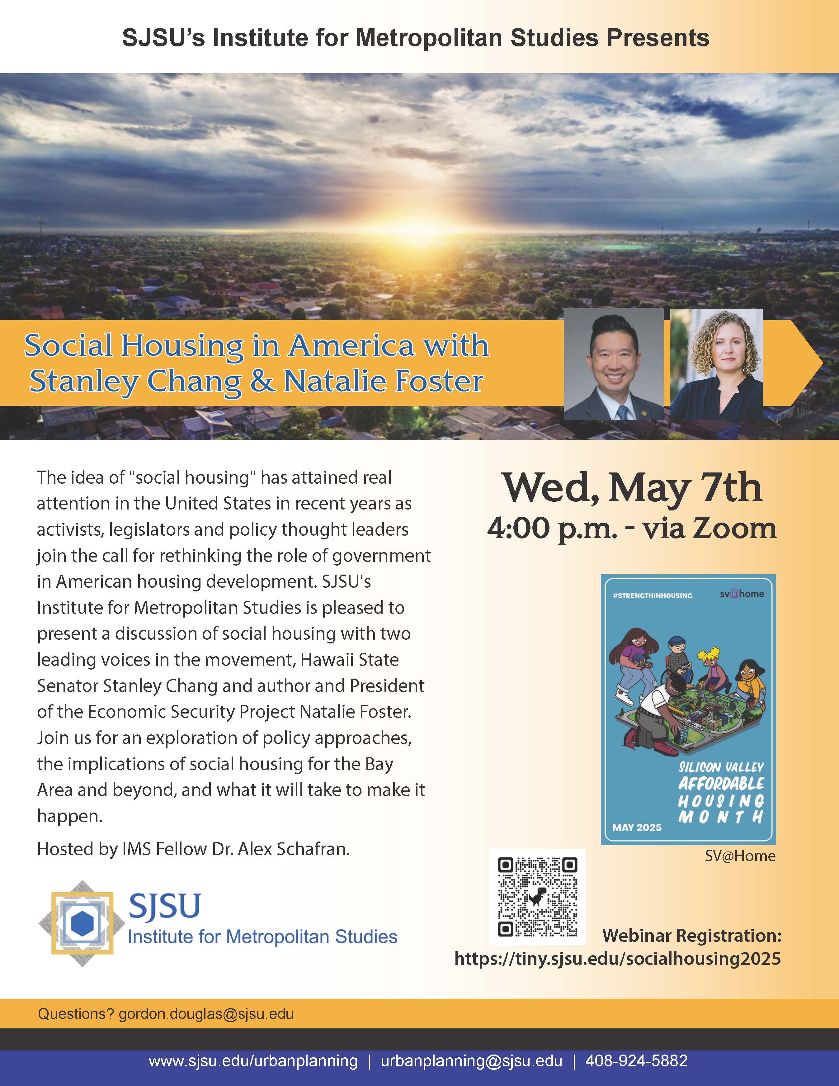 event poster showing title, event description, images of the speakers, and links to register for the webinar